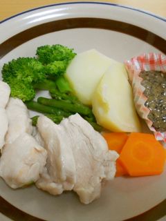 鶏胸肉と温野菜のゴマ味噌だれ添え-レシピのメイン写真