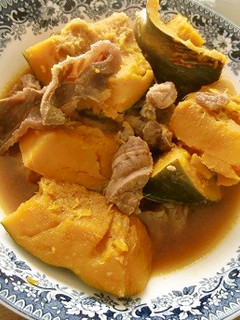 南瓜と牛すじの、生姜しょうゆ煮-レシピのメイン写真