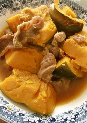 南瓜と牛すじの、生姜しょうゆ煮-レシピのメイン写真