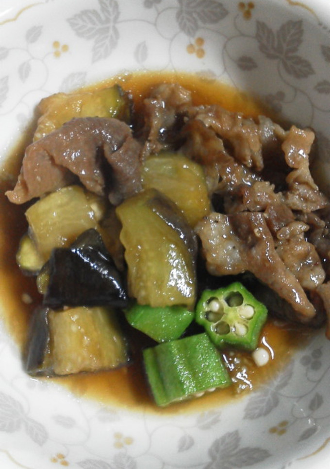 ナスと豚肉とオクラの煮もの☆-レシピのメイン写真