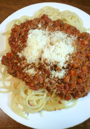 スパゲティミートソース【調理実習の味】-レシピのメイン写真
