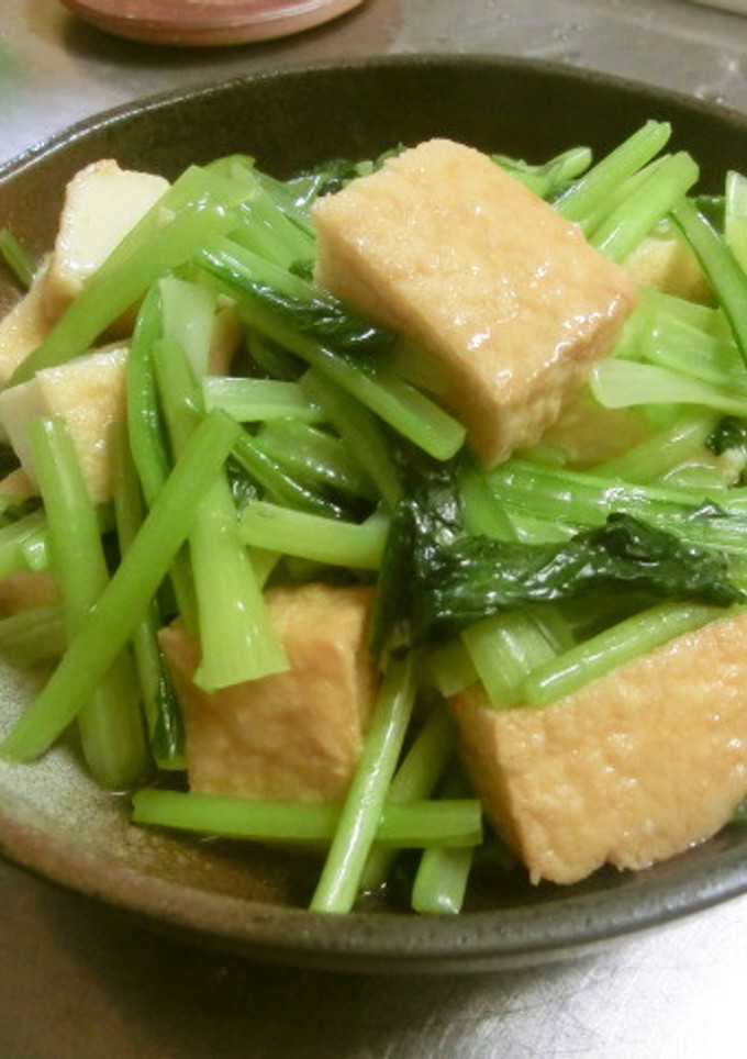 小松菜と厚揚げの白だし煮-レシピのメイン写真