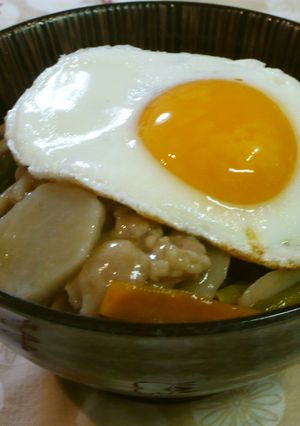 野菜と雑穀たっぷりの秋の月見丼-レシピのメイン写真