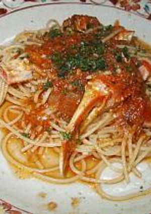 ズワイガニのパスタ 簡単ナポリソース-レシピのメイン写真