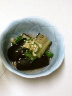 鶏白だしの茄子とオクラの煮びたし-レシピのメイン写真