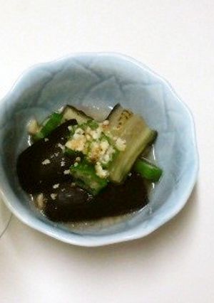 鶏白だしの茄子とオクラの煮びたし-レシピのメイン写真
