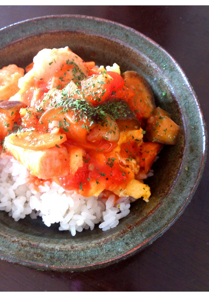 簡単！！トマトとナスのイタリアン丼-レシピのメイン写真