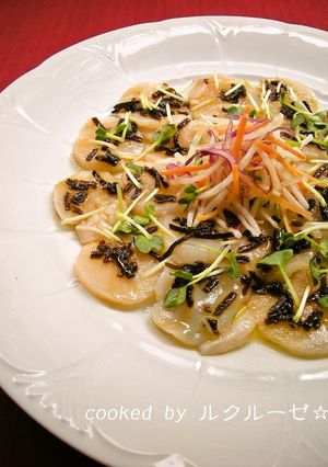 塩昆布で簡単☆帆立の昆布〆風カルパッチョ-レシピのメイン写真
