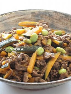 激ウマ!かぼちゃと牛肉のバルサミコ酢炒め-レシピのメイン写真