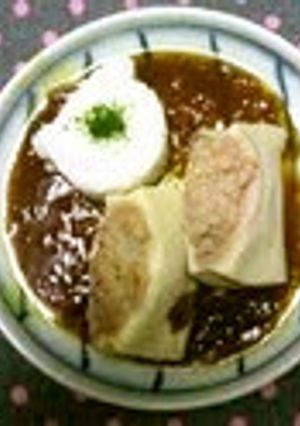 ひき肉と高野豆腐のはさみ煮がカレー味に！-レシピのメイン写真