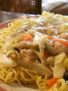 お鍋の残りdeあんかけ焼きそば-レシピのメイン写真
