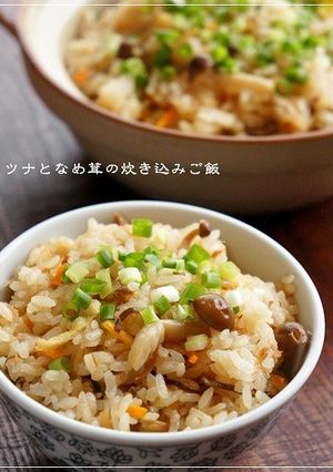 保存食で簡単♪ツナとなめ茸の炊き込みご飯-レシピのメイン写真