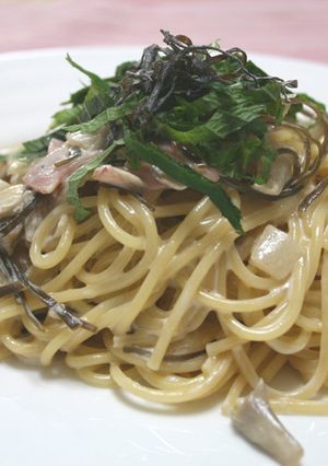 塩こんぶと舞茸のチーズクリームパスタ-レシピのメイン写真