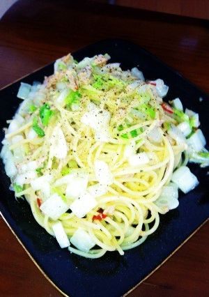 ツナと白菜のスパゲティー-レシピのメイン写真