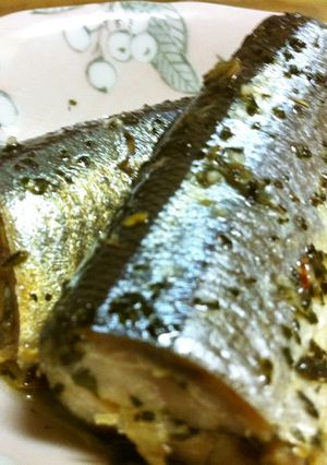 秋刀魚のバジルオイル漬け-レシピのメイン写真