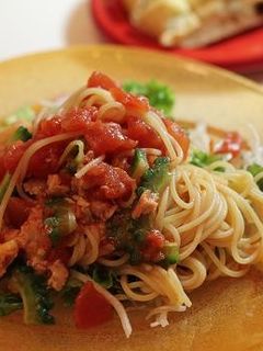 ゴーヤとツナコーンの冷製トマトパスタ☆-レシピのメイン写真
