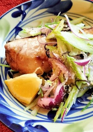 セロリとぶりの塩昆布チーズサラダ♪-レシピのメイン写真
