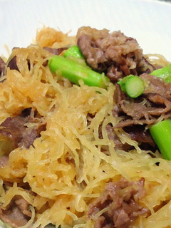 金糸瓜(そうめん南瓜)と牛肉の甘辛炒め-レシピのメイン写真