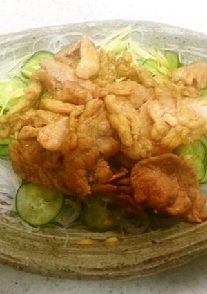 豚のしょうが焼風春雨添え-レシピのメイン写真
