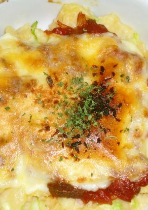 ポテトクリームグラタンのミートソース掛け-レシピのメイン写真