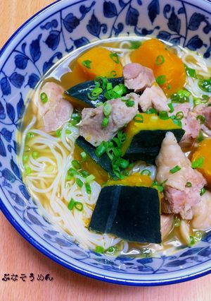 ほっくりカボチャで＊ぶなそうめん-レシピのメイン写真
