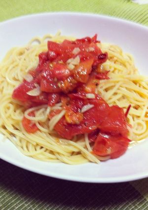 トマトとニンニクのパスタ-レシピのメイン写真