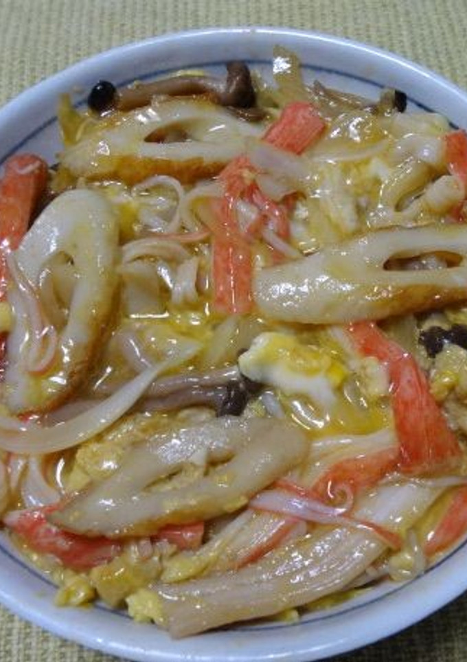親子丼風！ちくわとカニカマの卵丼-レシピのメイン写真