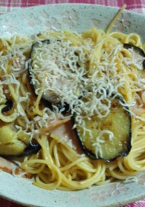 茄子の梅雑魚パスタ-レシピのメイン写真