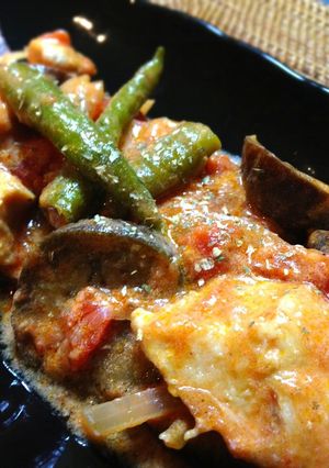 チキンと夏野菜の豆乳トマトクリーム煮♬-レシピのメイン写真