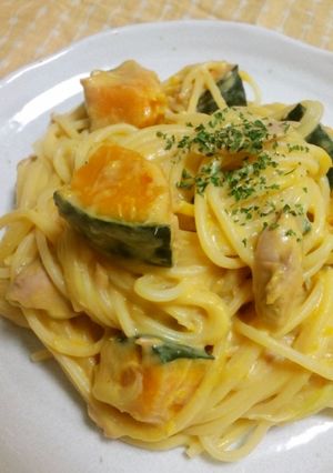 かぼちゃとツナのクリームパスタ-レシピのメイン写真