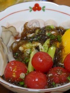 豚しゃぶ+もずくかけ-レシピのメイン写真