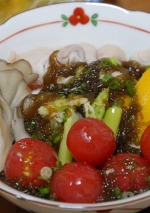 豚しゃぶ+もずくかけ-レシピのメイン写真