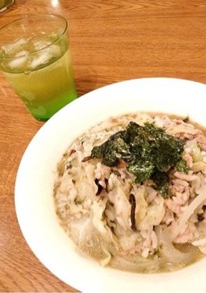 豚肉とキャベツのお茶漬けリゾット-レシピのメイン写真