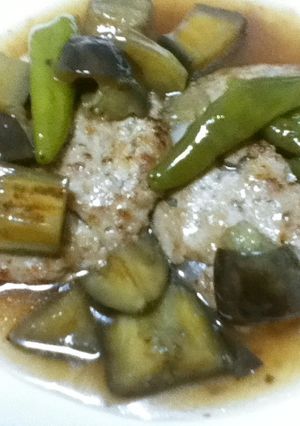 秋茄子の牡蠣ソースハンバーグ(卵不使用)-レシピのメイン写真