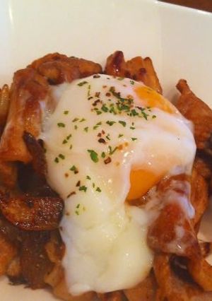 豚のしょうが焼き　温泉卵のっけ-レシピのメイン写真