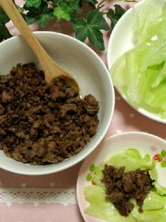 肉そぼろレタス包み-レシピのメイン写真