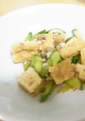 冷凍厚揚げときゅうりのジュワジュワ炒め煮-レシピのメイン写真