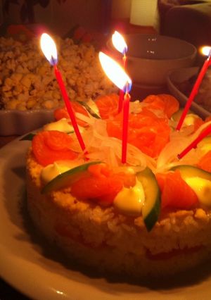 オニオン&サーモンの寿司ケーキ-レシピのメイン写真