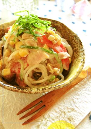 マロニー・ツナ・野菜の梅チーズマヨ和え-レシピのメイン写真