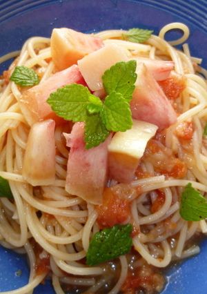 桃の冷たいパスタ-レシピのメイン写真