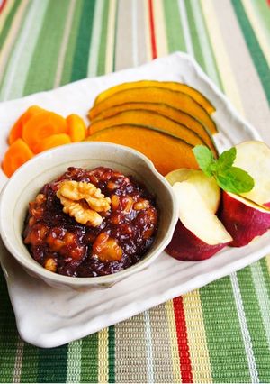 秋野菜の温サラダ~濃厚焦し胡桃小豆ソース-レシピのメイン写真