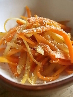 たくあんとにんじんのピリ辛めんつゆ炒め-レシピのメイン写真