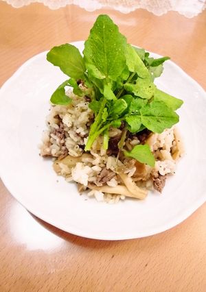 バター風味♡牛肉と茸のごちそう混ぜご飯-レシピのメイン写真