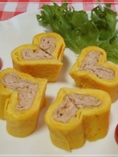 キャラ弁*おかず*ハート卵焼き-レシピのメイン写真