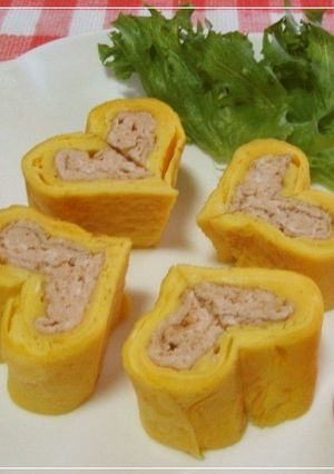 キャラ弁*おかず*ハート卵焼き-レシピのメイン写真