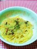 きのこのクリームスープをパスタに♪