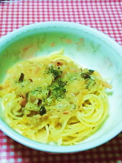 きのこのクリームスープをパスタに♪-レシピのメイン写真