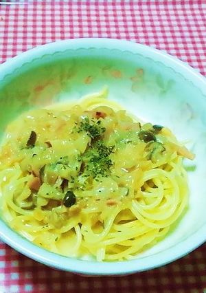 きのこのクリームスープをパスタに♪-レシピのメイン写真