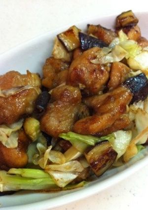 鶏肉とナスとキャベツのオイスター炒め-レシピのメイン写真