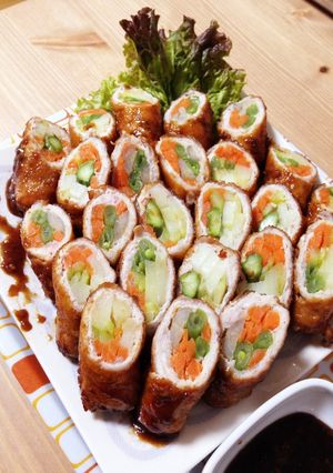 【おかず】いろどり野菜の豚肉まきまき-レシピのメイン写真
